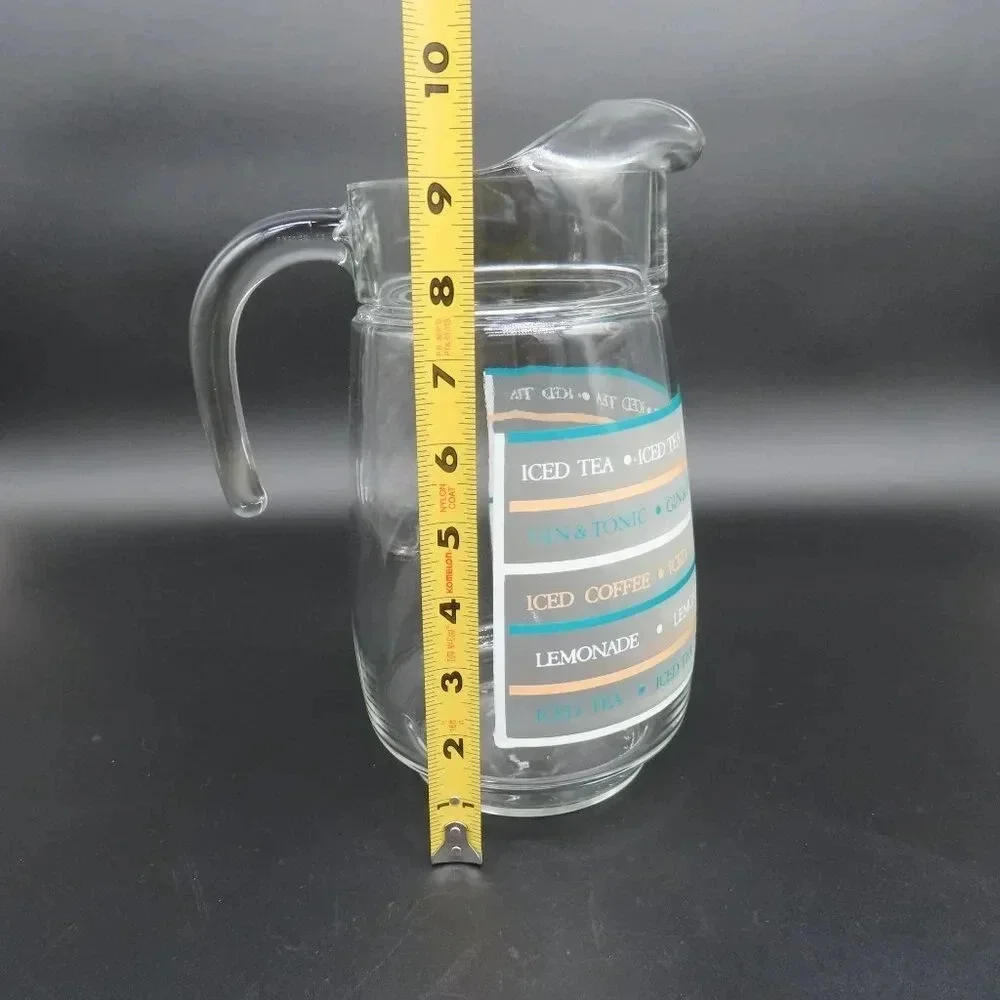 Culver Frosted Glass Iced Tea Coffee Gin Tonic Lemonade Pitcher MCM Vintage